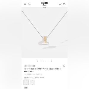 APM MULTICOLOR SAFETY PIN ADJUSTABLE NECKLACE